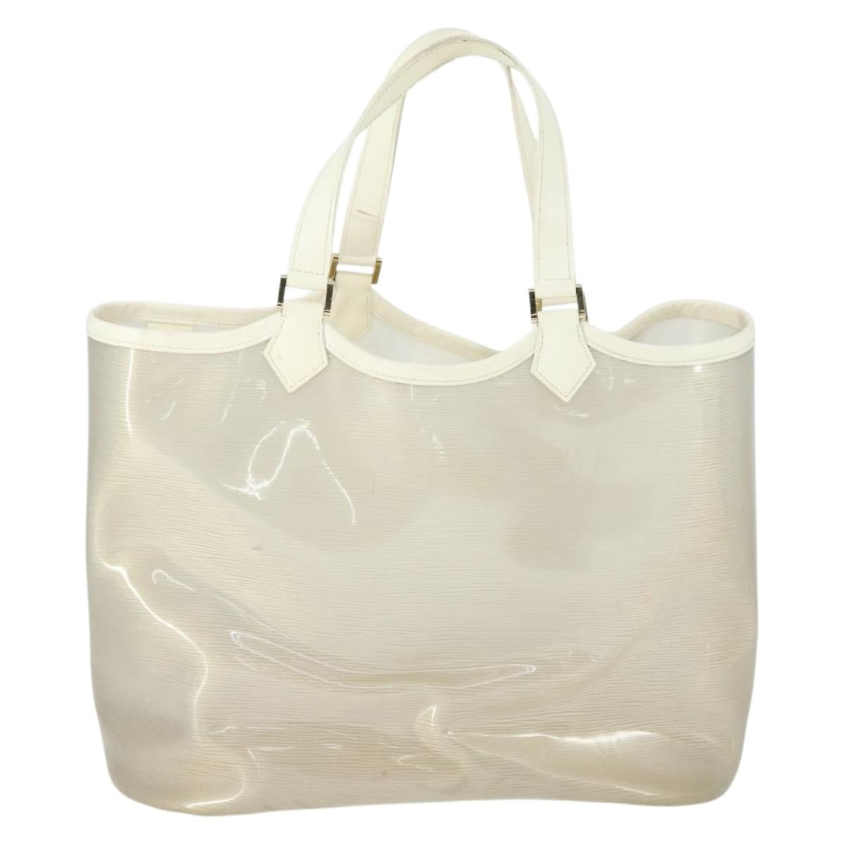 LOUIS VUITTON Epi Plage Lagoon Bay Tote Bag White Clear M92151 LV Auth 166331