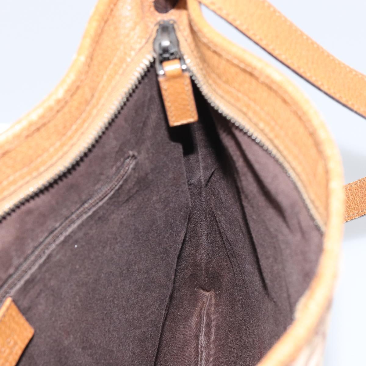 GUCCI GG Canvas Shoulder Bag Pink Silver 113013 Auth 166336