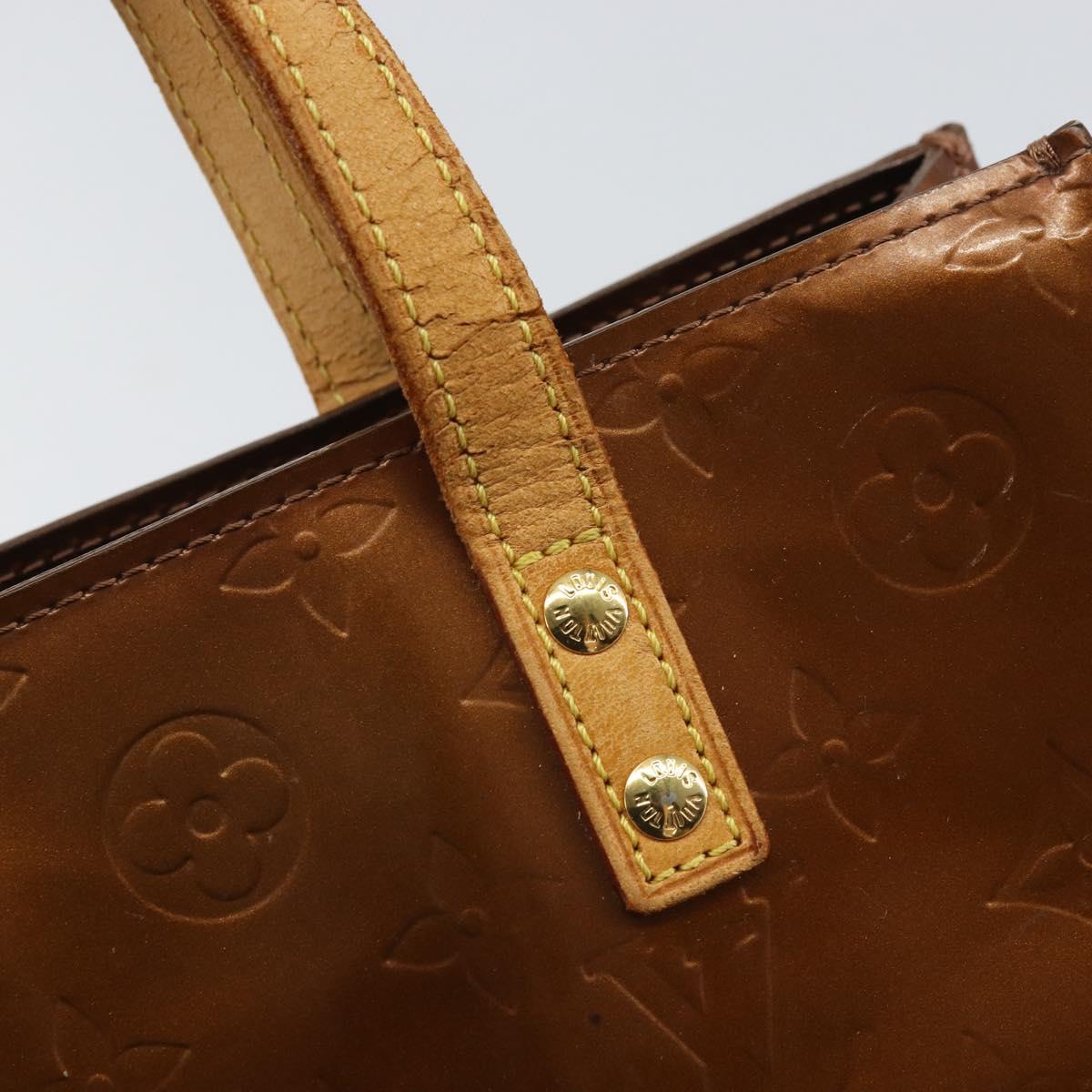 LOUIS VUITTON Monogram Vernis Reade PM Hand Bag Bronze M91146 LV Auth 166351