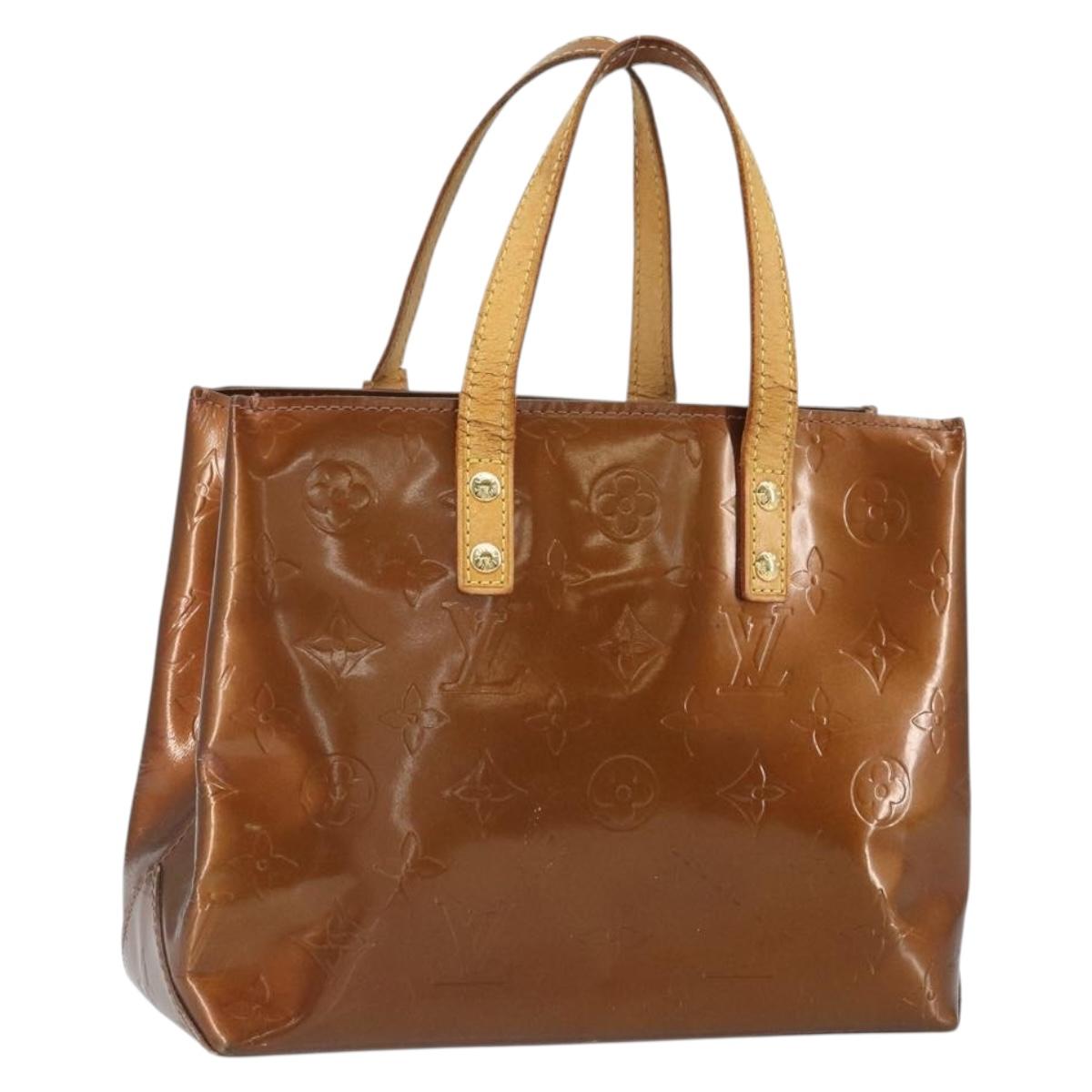 LOUIS VUITTON Monogram Vernis Reade PM Hand Bag Bronze M91146 LV Auth 166351