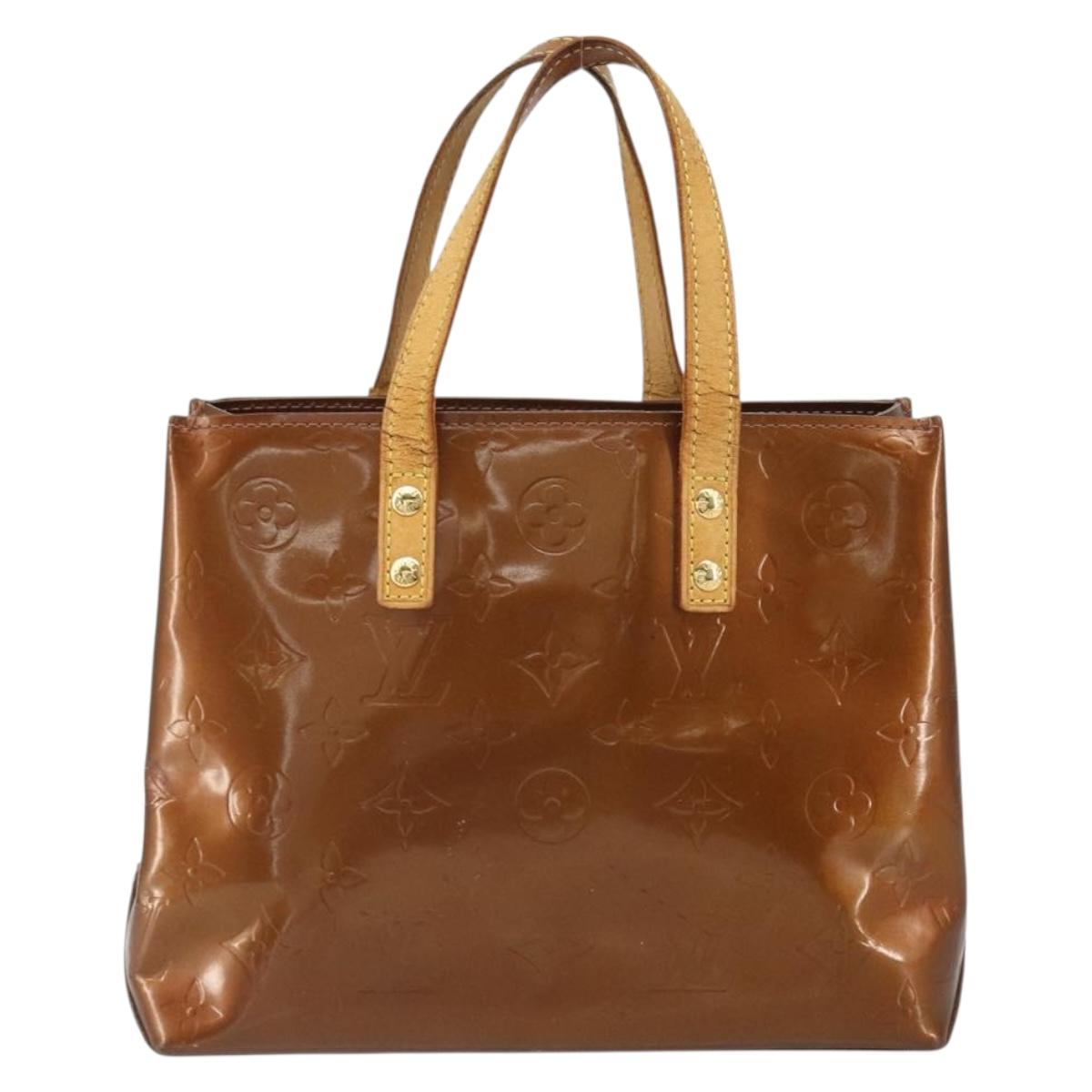 LOUIS VUITTON Monogram Vernis Reade PM Hand Bag Bronze M91146 LV Auth 166351