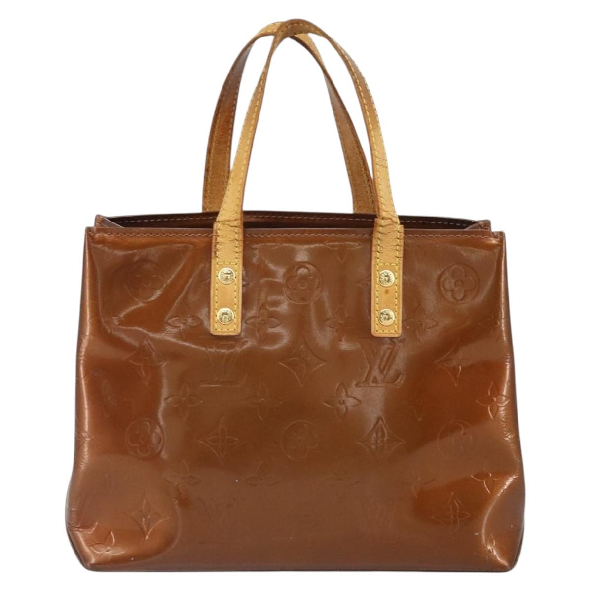 LOUIS VUITTON Monogram Vernis Reade PM Hand Bag Bronze M91146 LV Auth 166351