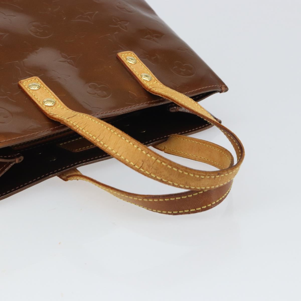 LOUIS VUITTON Monogram Vernis Reade PM Hand Bag Bronze M91146 LV Auth 166351