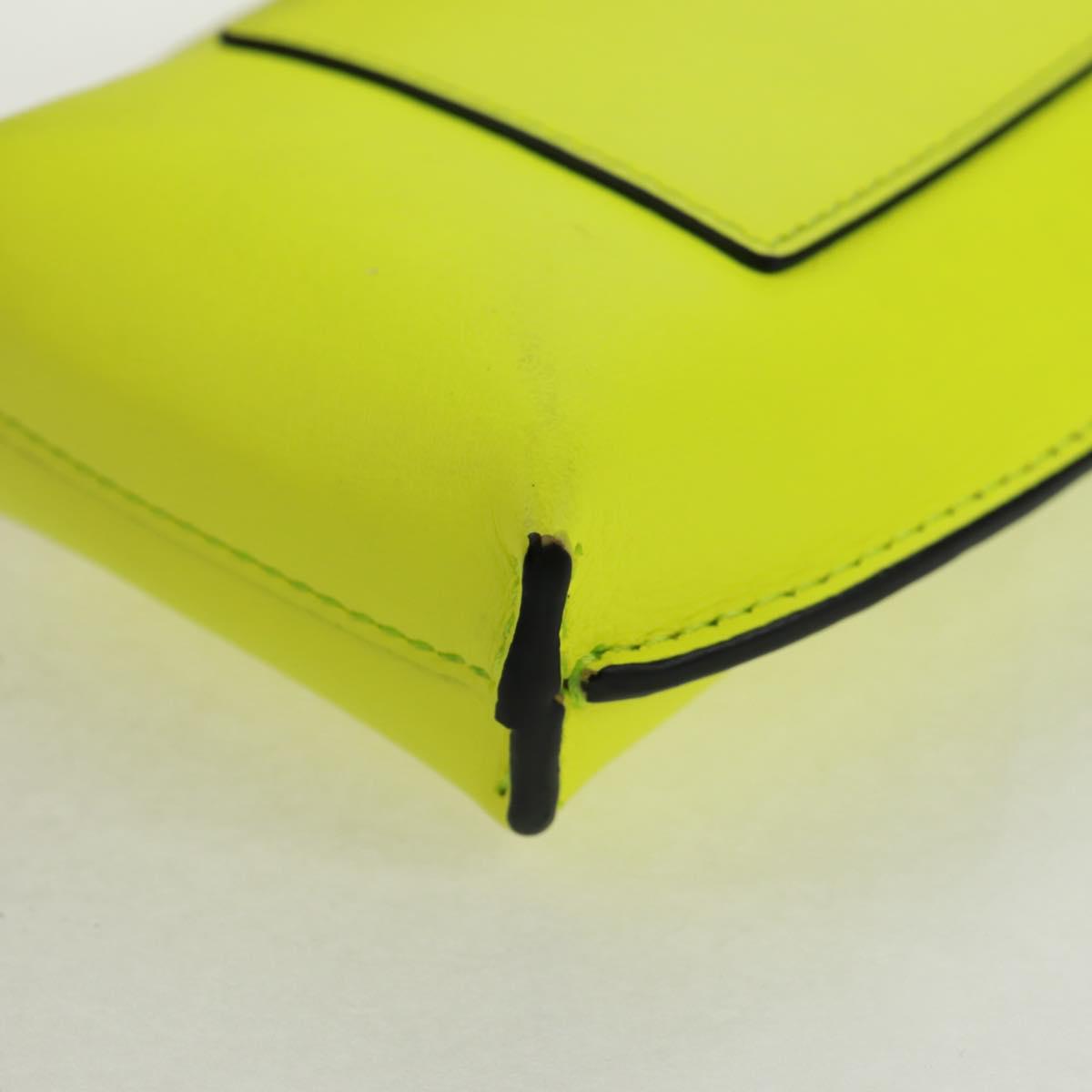 LOEWE Leather Gate Pocket Smiley Shoulder Pouch Bag Yellow Gold Auth 166364M