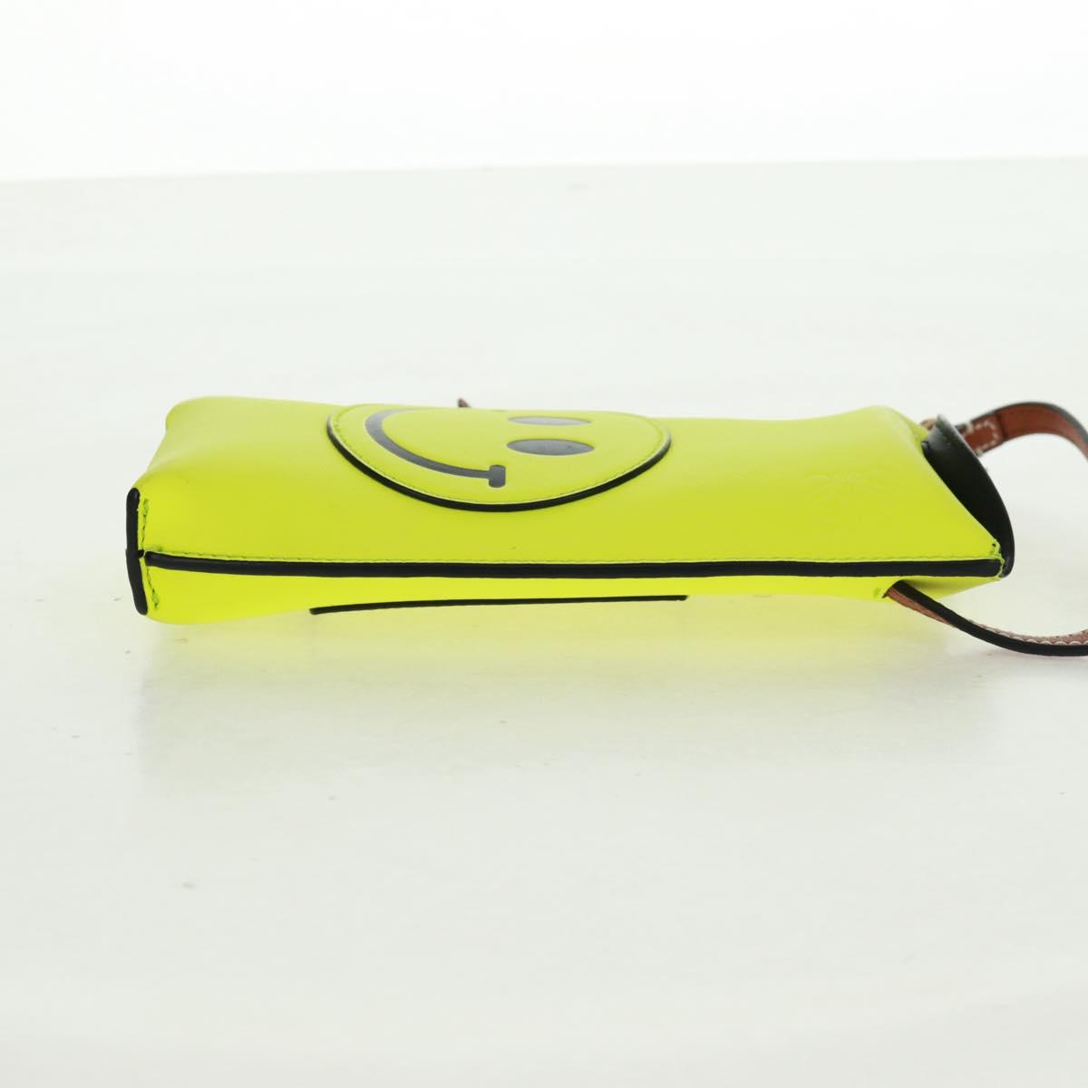 LOEWE Leather Gate Pocket Smiley Shoulder Pouch Bag Yellow Gold Auth 166364M