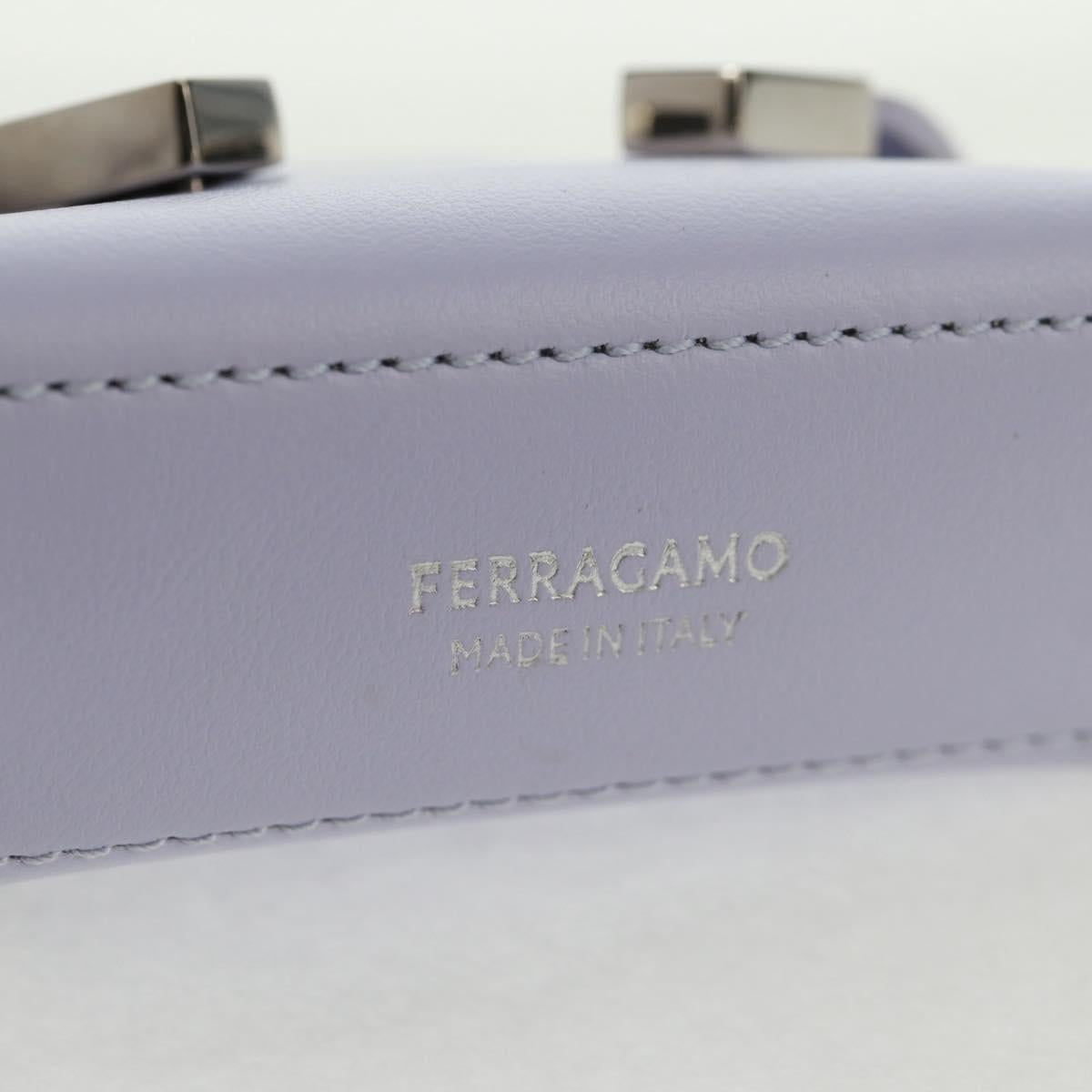 Salvatore Ferragamo Bag Charm Leather Purple Auth 166369M