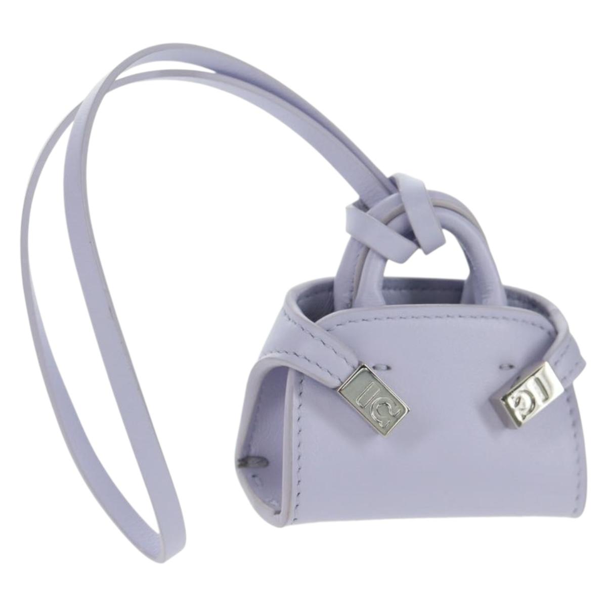 Salvatore Ferragamo Bag Charm Leather Purple Auth 166369M
