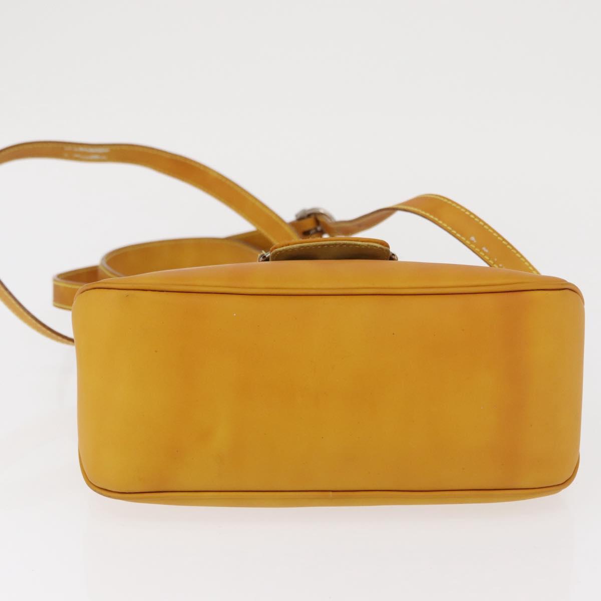 Salvatore Ferragamo Vala Hand Bag Leather 2way Yellow Silver Auth 166370