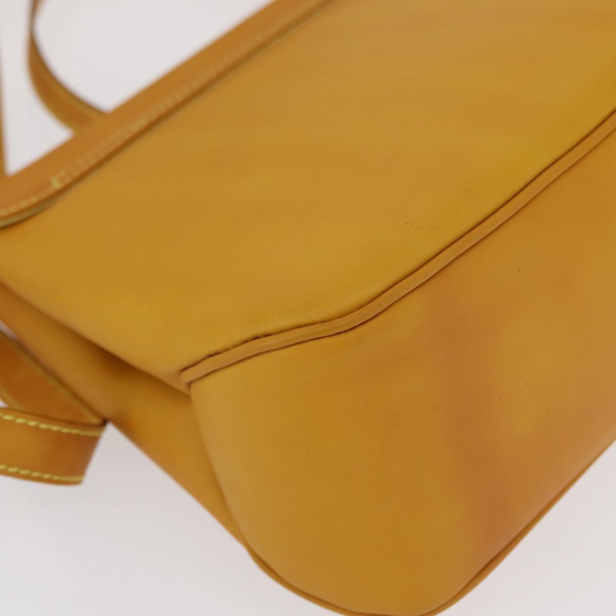 Salvatore Ferragamo Vala Hand Bag Leather 2way Yellow Silver Auth 166370