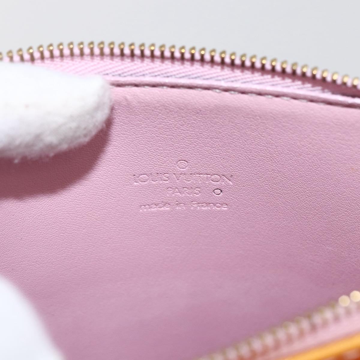 LOUIS VUITTON Monogram Vernis Motto Pouch Marshmallow Pink M91312 LV Auth 166377