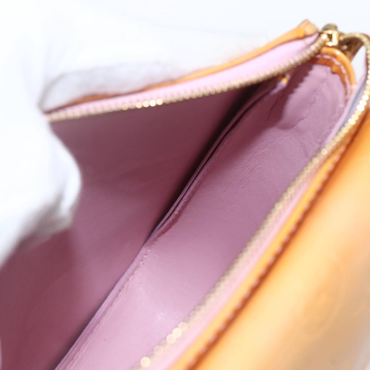 LOUIS VUITTON Monogram Vernis Motto Pouch Marshmallow Pink M91312 LV Auth 166377