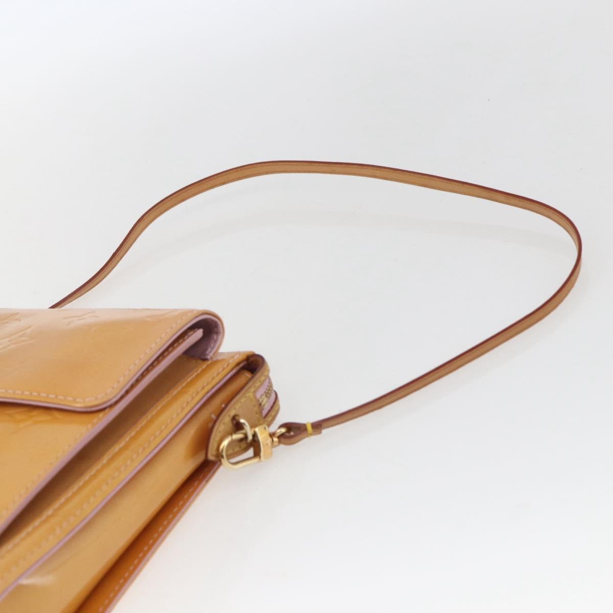 LOUIS VUITTON Monogram Vernis Motto Pouch Marshmallow Pink M91312 LV Auth 166377