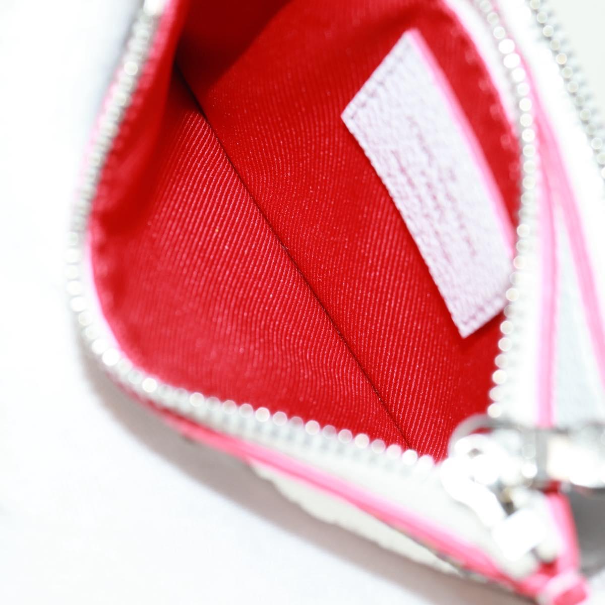 LOUIS VUITTON Damier Spray Double Zip Card Holder White M81430 LV Auth 166392M