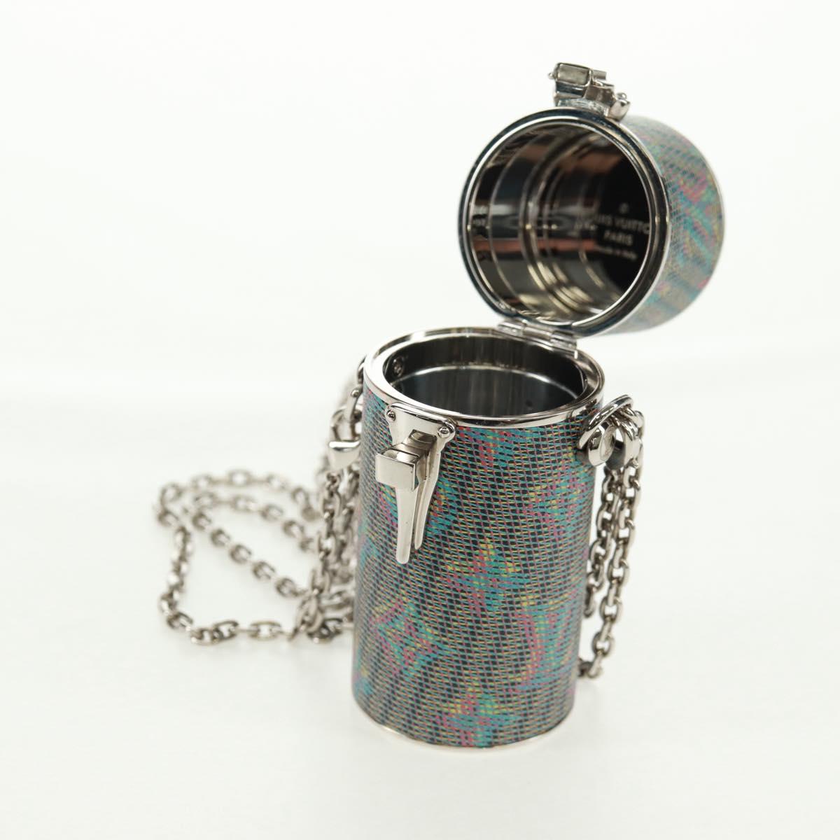 LOUIS VUITTON Monogram LV Pop Chain Lipstick Case Silver MP2516 LV Auth 166393V