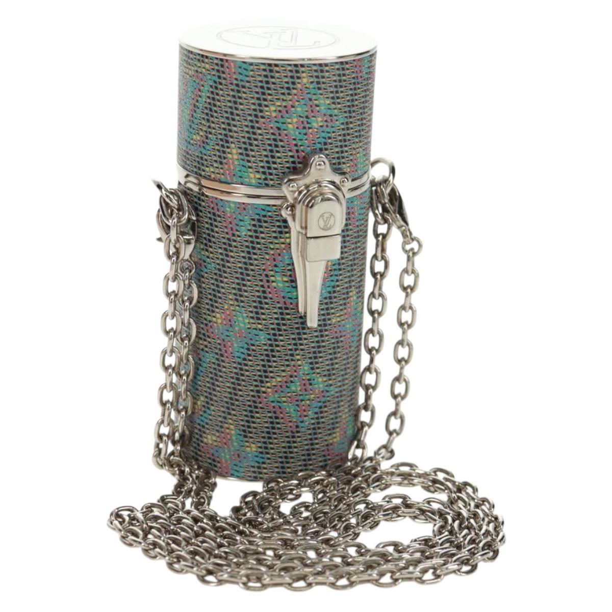 LOUIS VUITTON Monogram LV Pop Chain Lipstick Case Silver MP2516 LV Auth 166393V