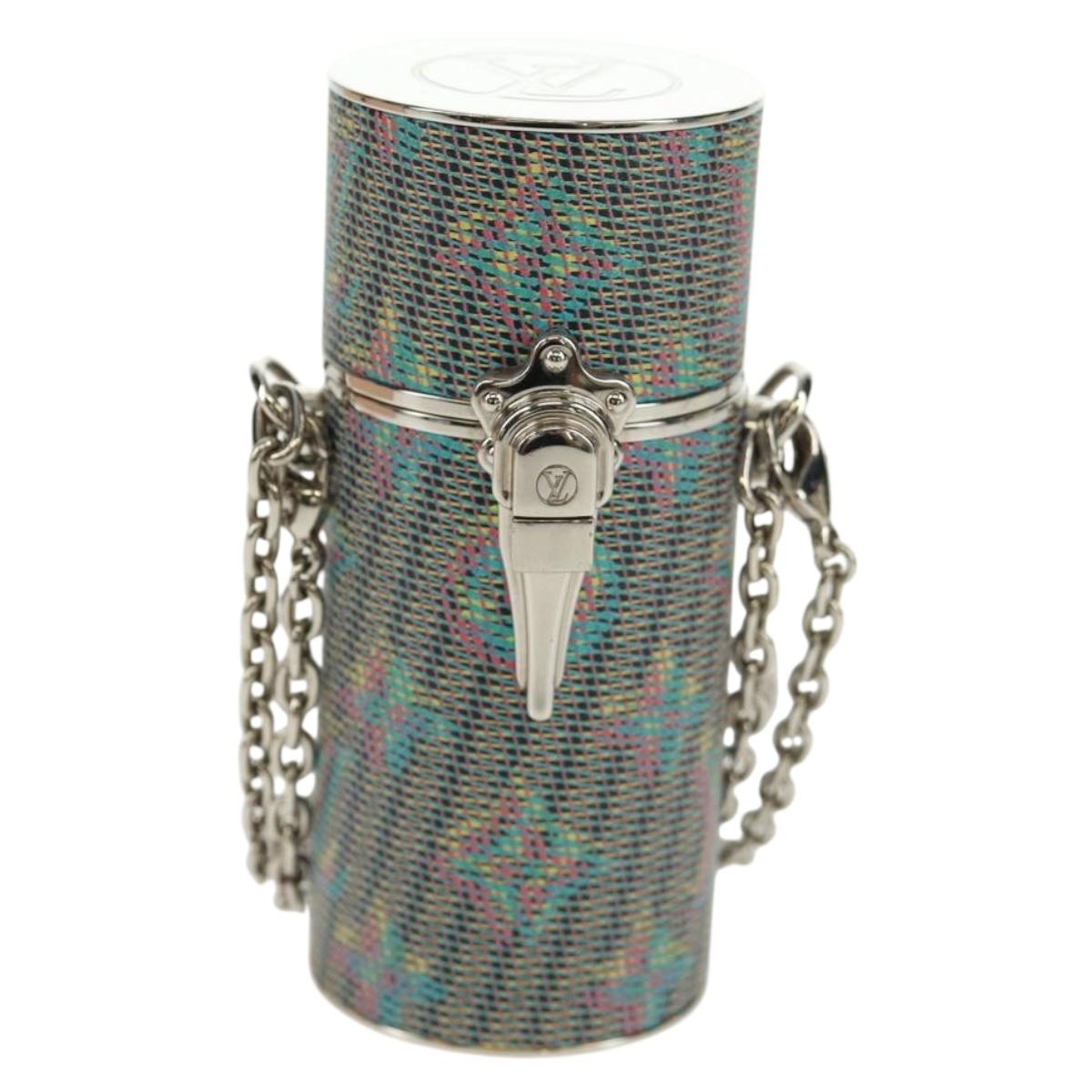 LOUIS VUITTON Monogram LV Pop Chain Lipstick Case Silver MP2516 LV Auth 166393V