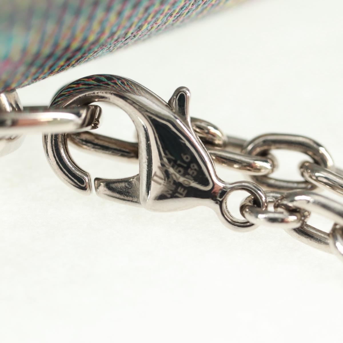 LOUIS VUITTON Monogram LV Pop Chain Lipstick Case Silver MP2516 LV Auth 166393V