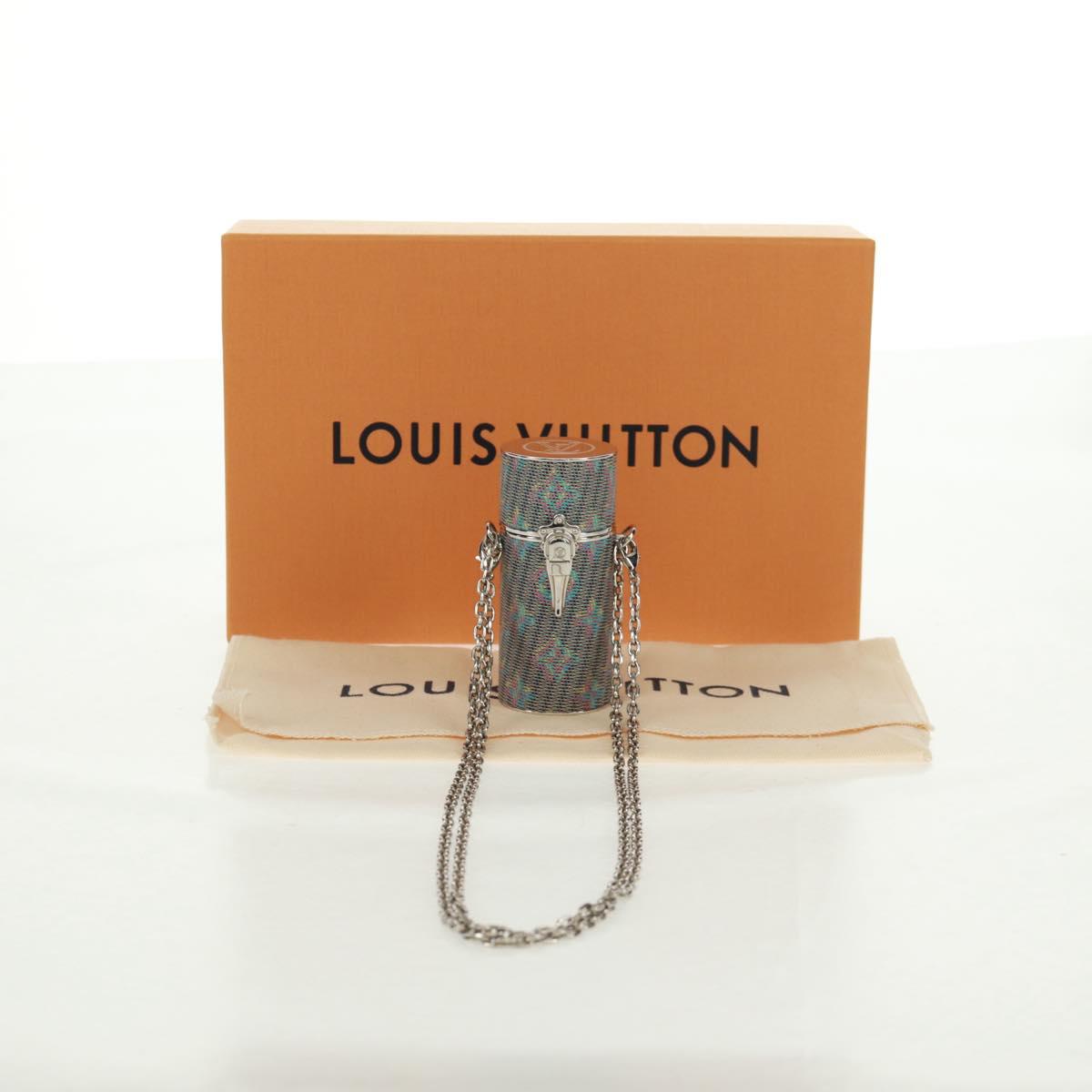 LOUIS VUITTON Monogram LV Pop Chain Lipstick Case Silver MP2516 LV Auth 166393V