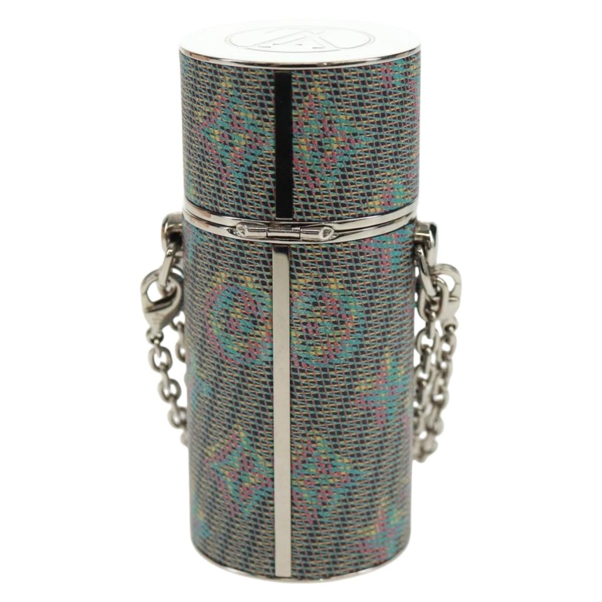 LOUIS VUITTON Monogram LV Pop Chain Lipstick Case Silver MP2516 LV Auth 166393V