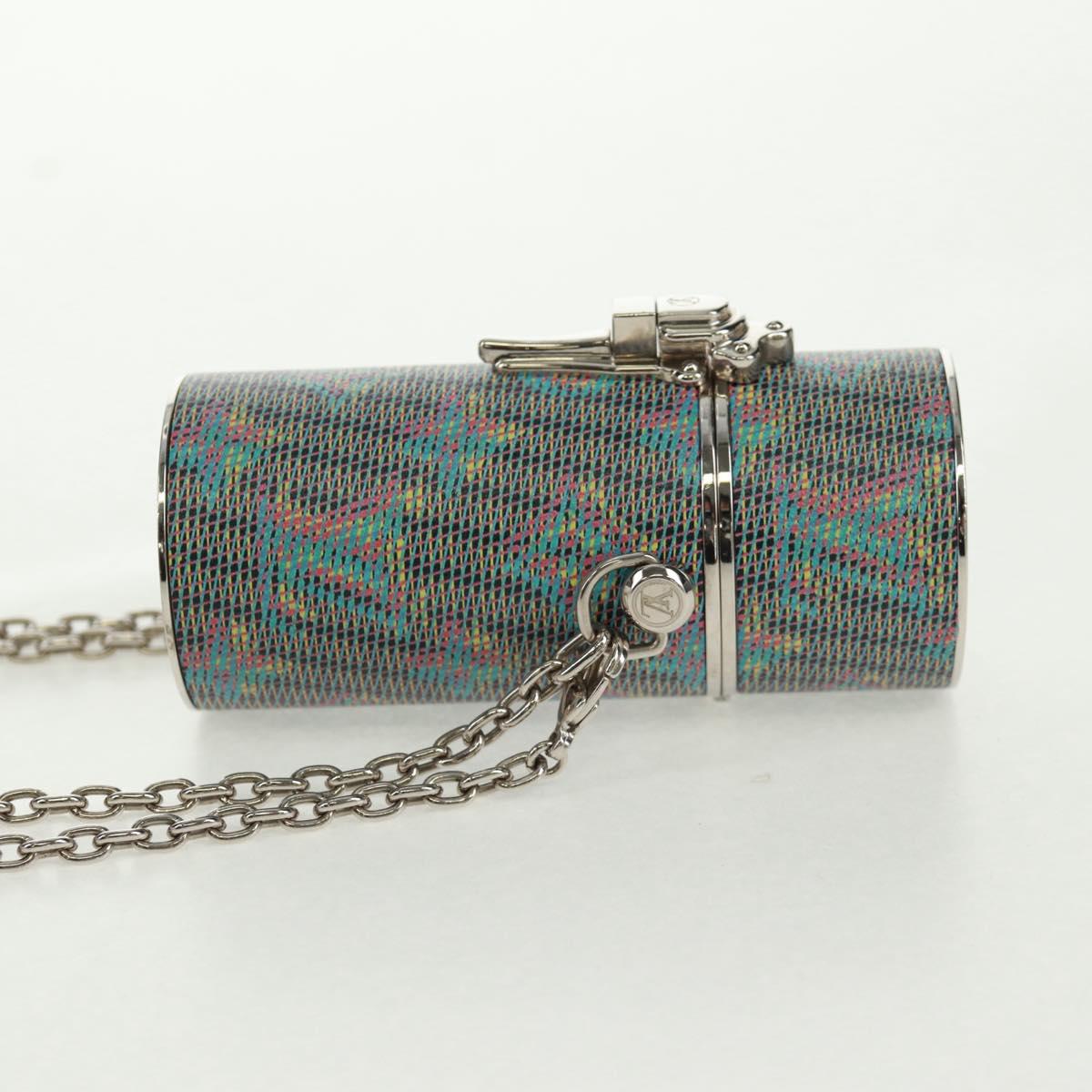 LOUIS VUITTON Monogram LV Pop Chain Lipstick Case Silver MP2516 LV Auth 166393V