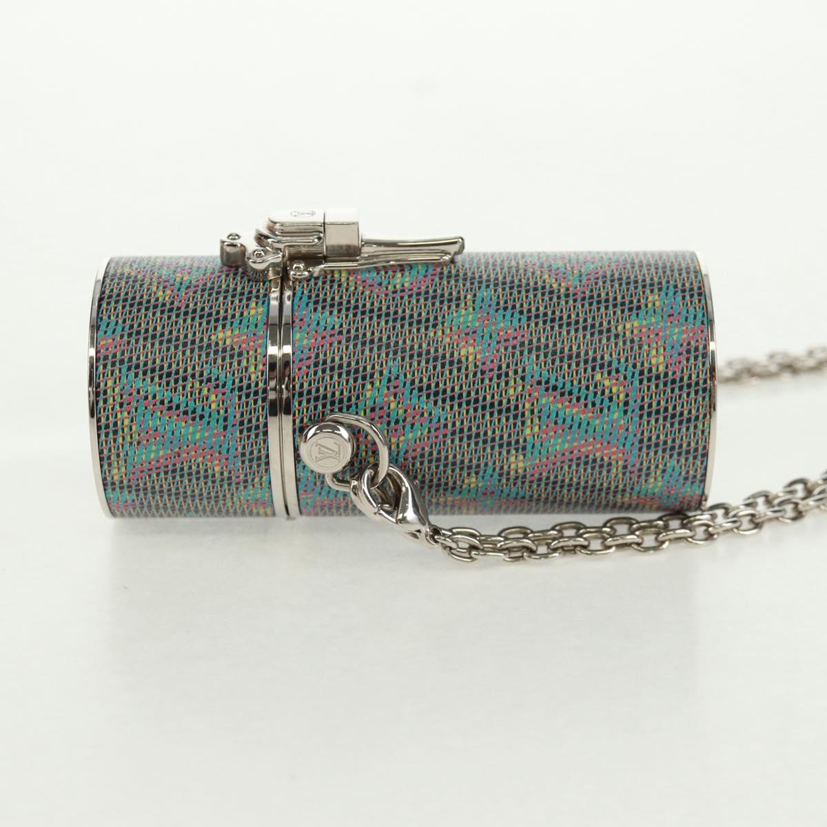 LOUIS VUITTON Monogram LV Pop Chain Lipstick Case Silver MP2516 LV Auth 166393V