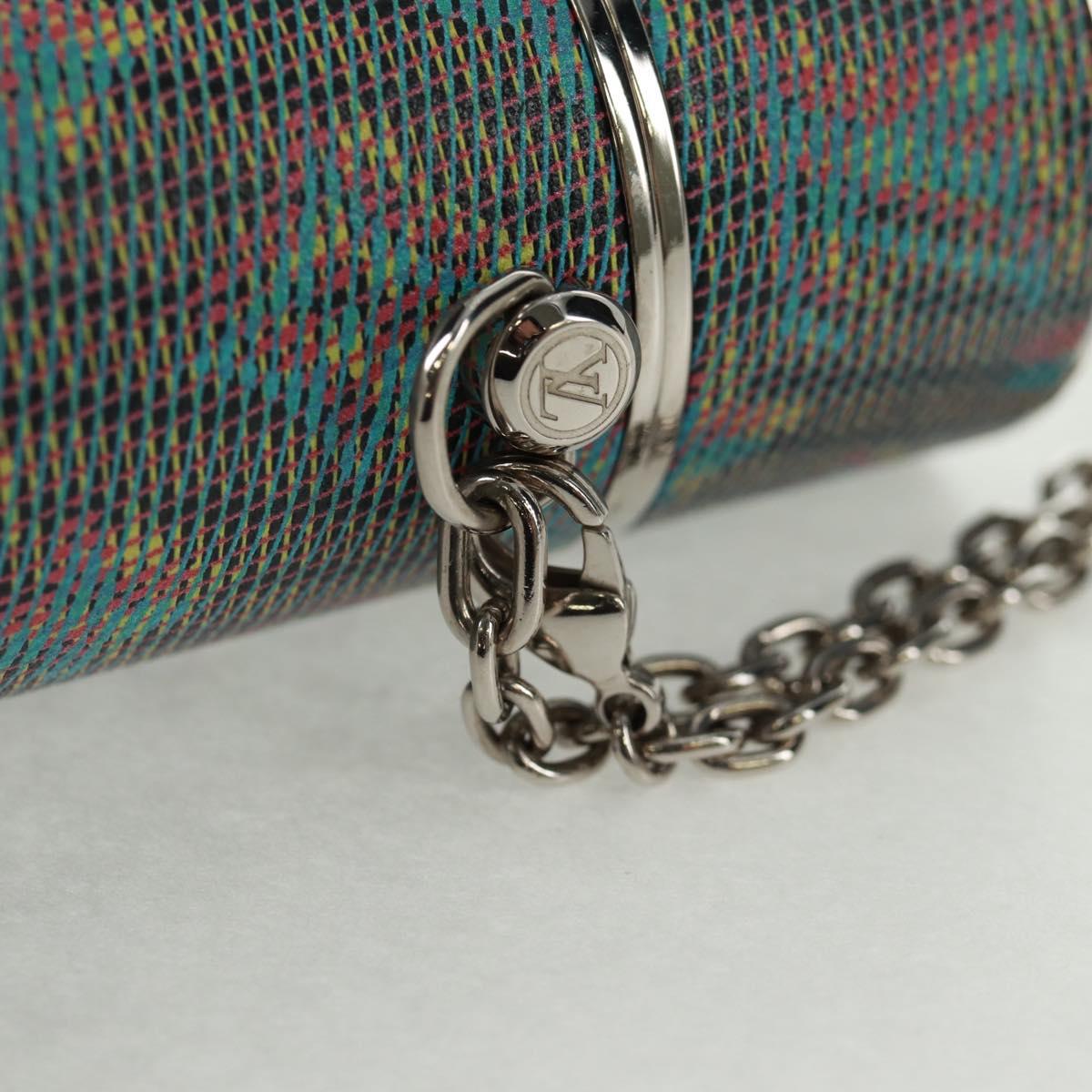 LOUIS VUITTON Monogram LV Pop Chain Lipstick Case Silver MP2516 LV Auth 166393V