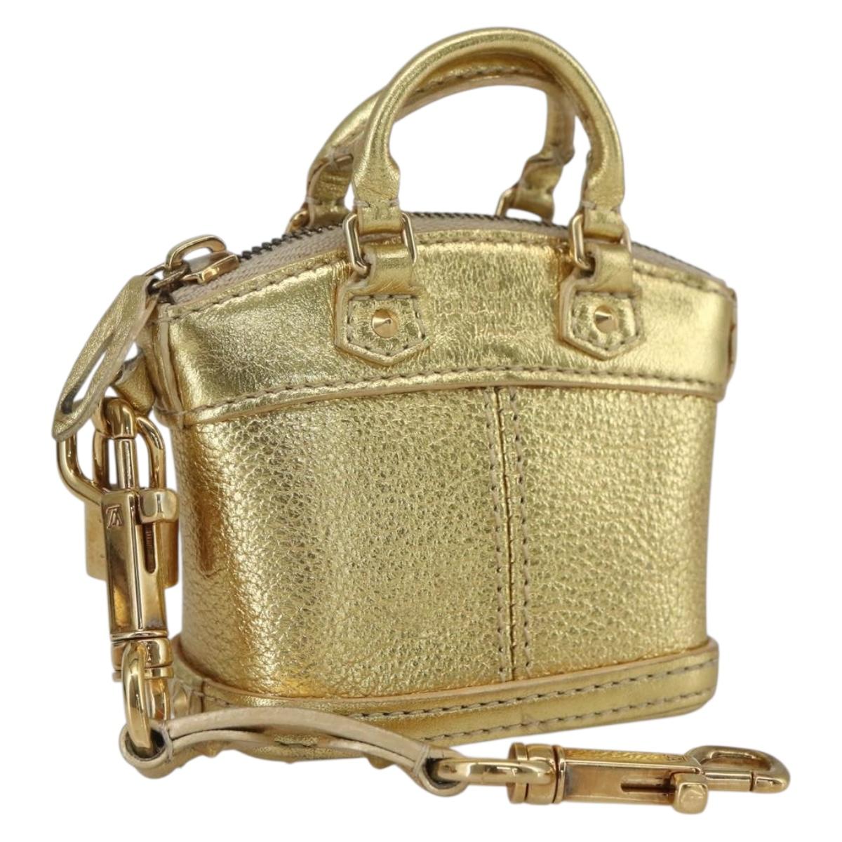 LOUIS VUITTON Mini Lockit Bag Charm Suhari Gold LV Auth 166394