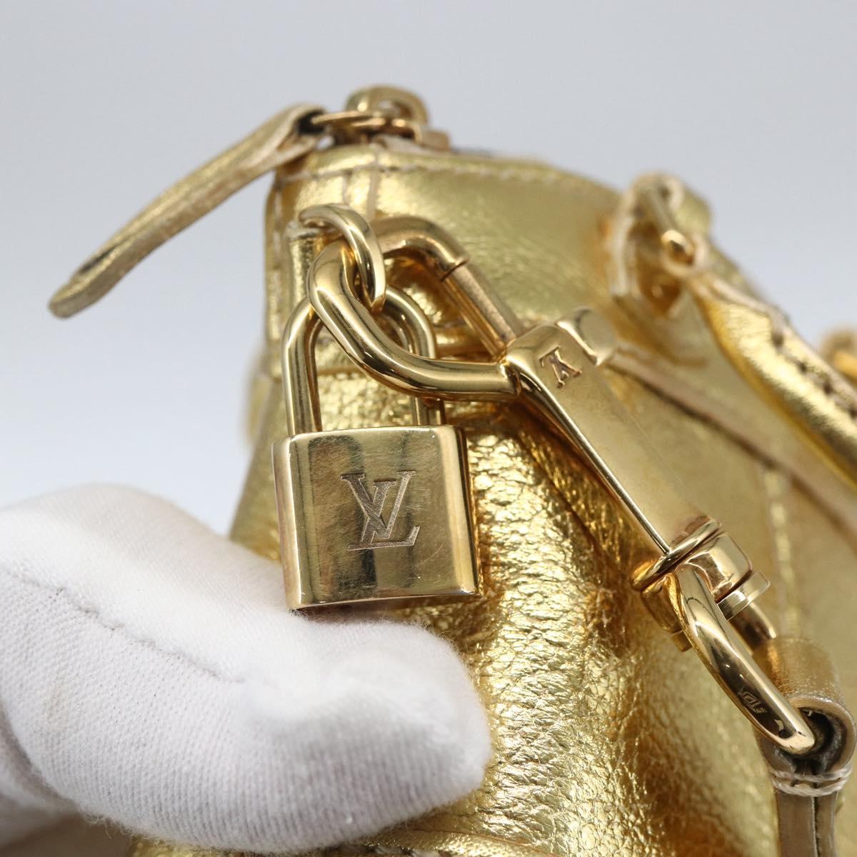 LOUIS VUITTON Mini Lockit Bag Charm Suhari Gold LV Auth 166394