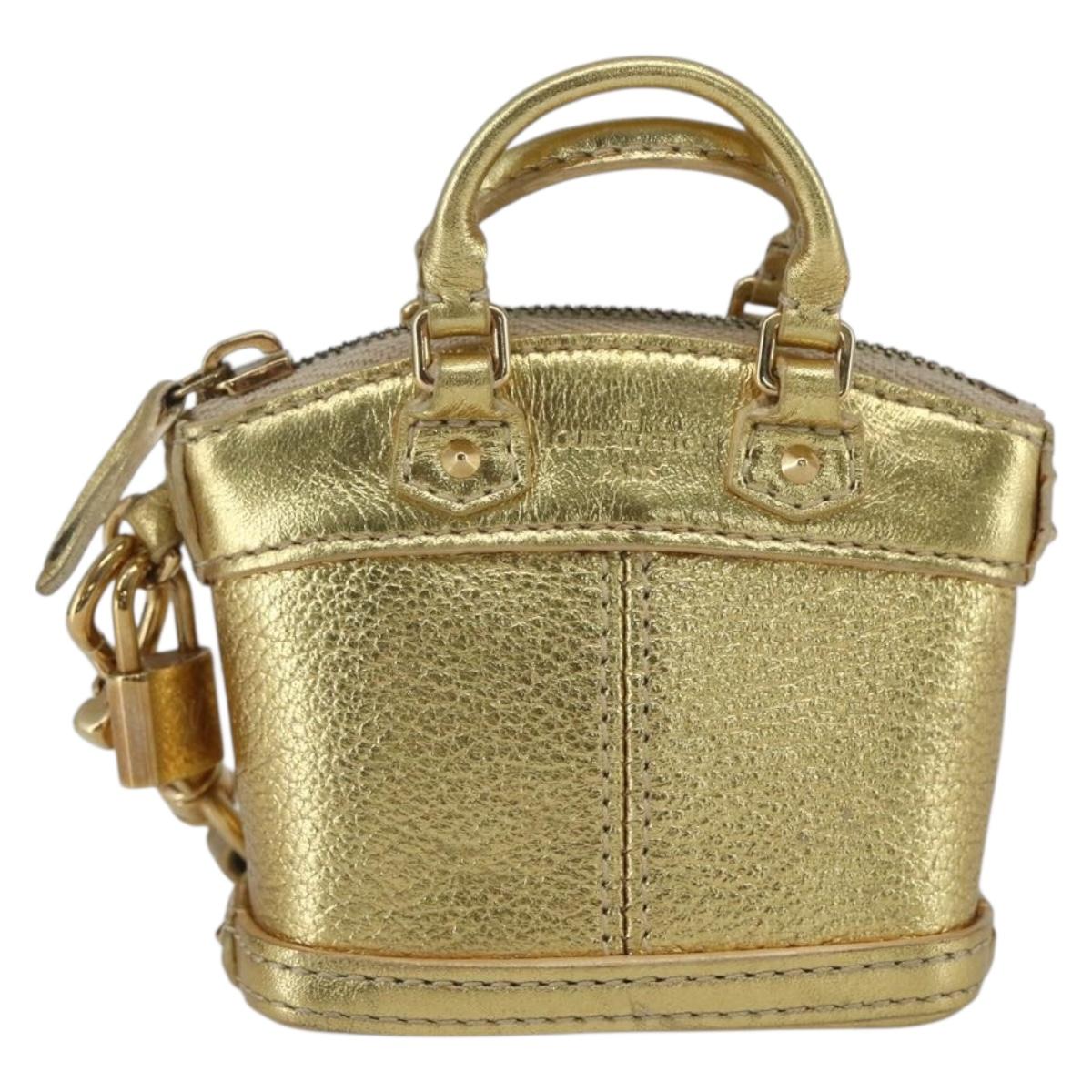 LOUIS VUITTON Mini Lockit Bag Charm Suhari Gold LV Auth 166394