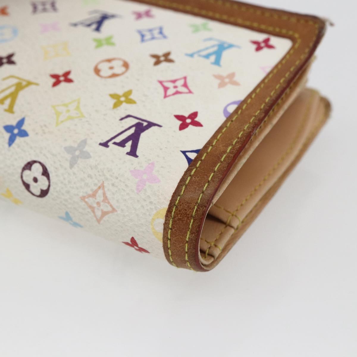 LOUIS VUITTON Multicolor Portefeuille Viennois Wallet White M92987 Auth 166405