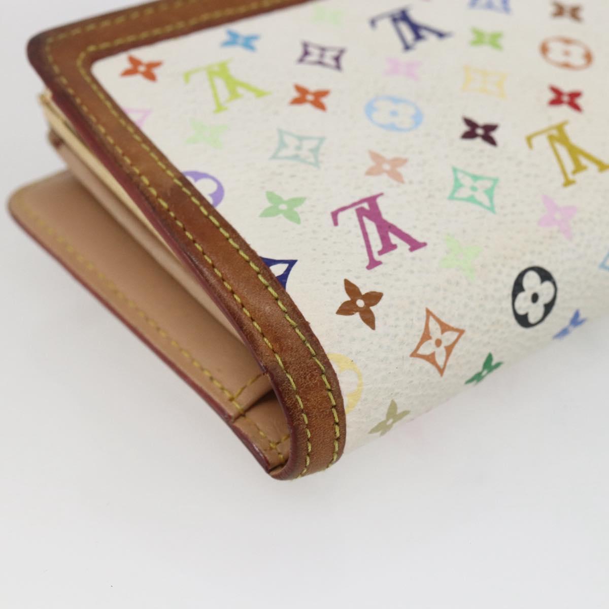 LOUIS VUITTON Multicolor Portefeuille Viennois Wallet White M92987 Auth 166405