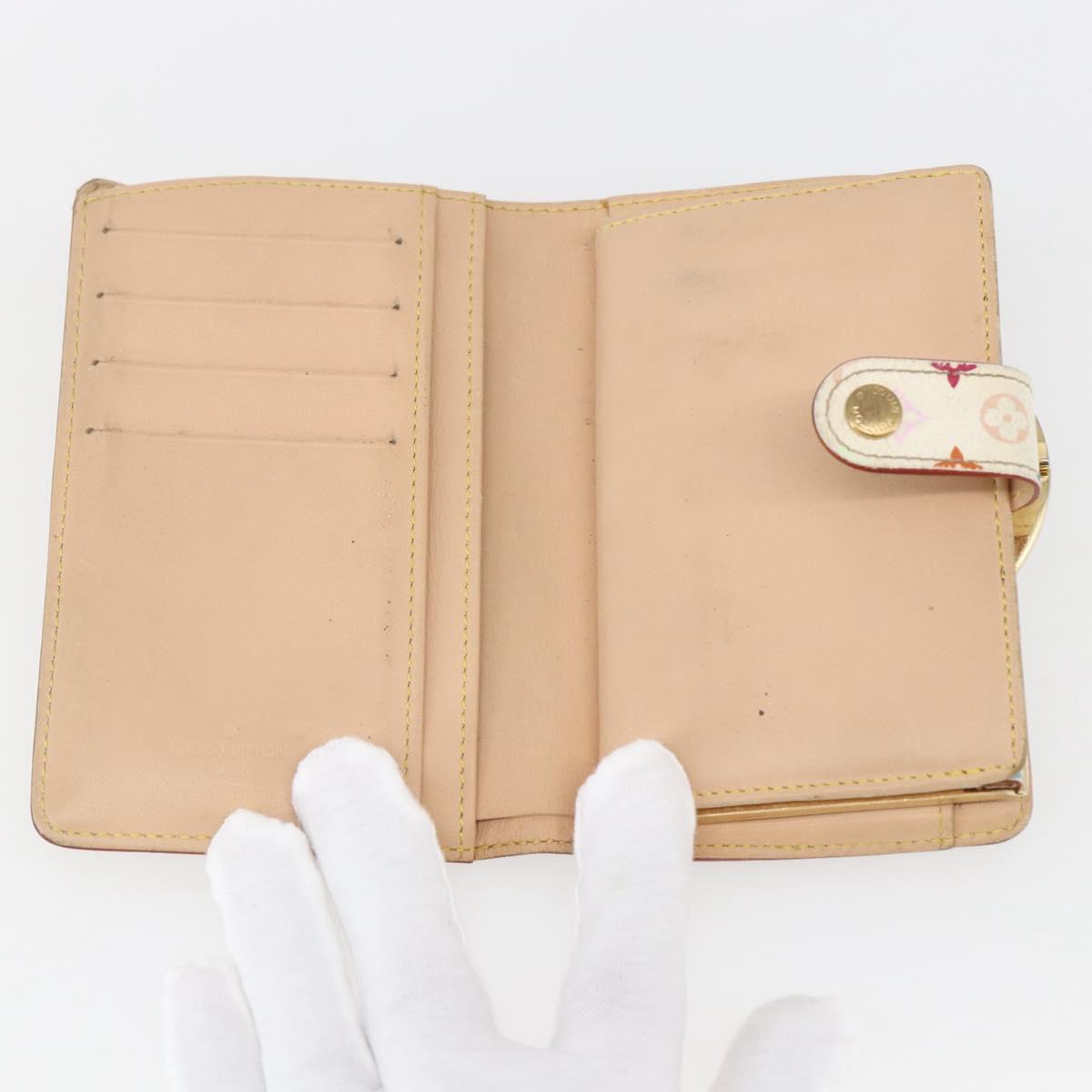 LOUIS VUITTON Multicolor Portefeuille Viennois Wallet White M92987 Auth 166405