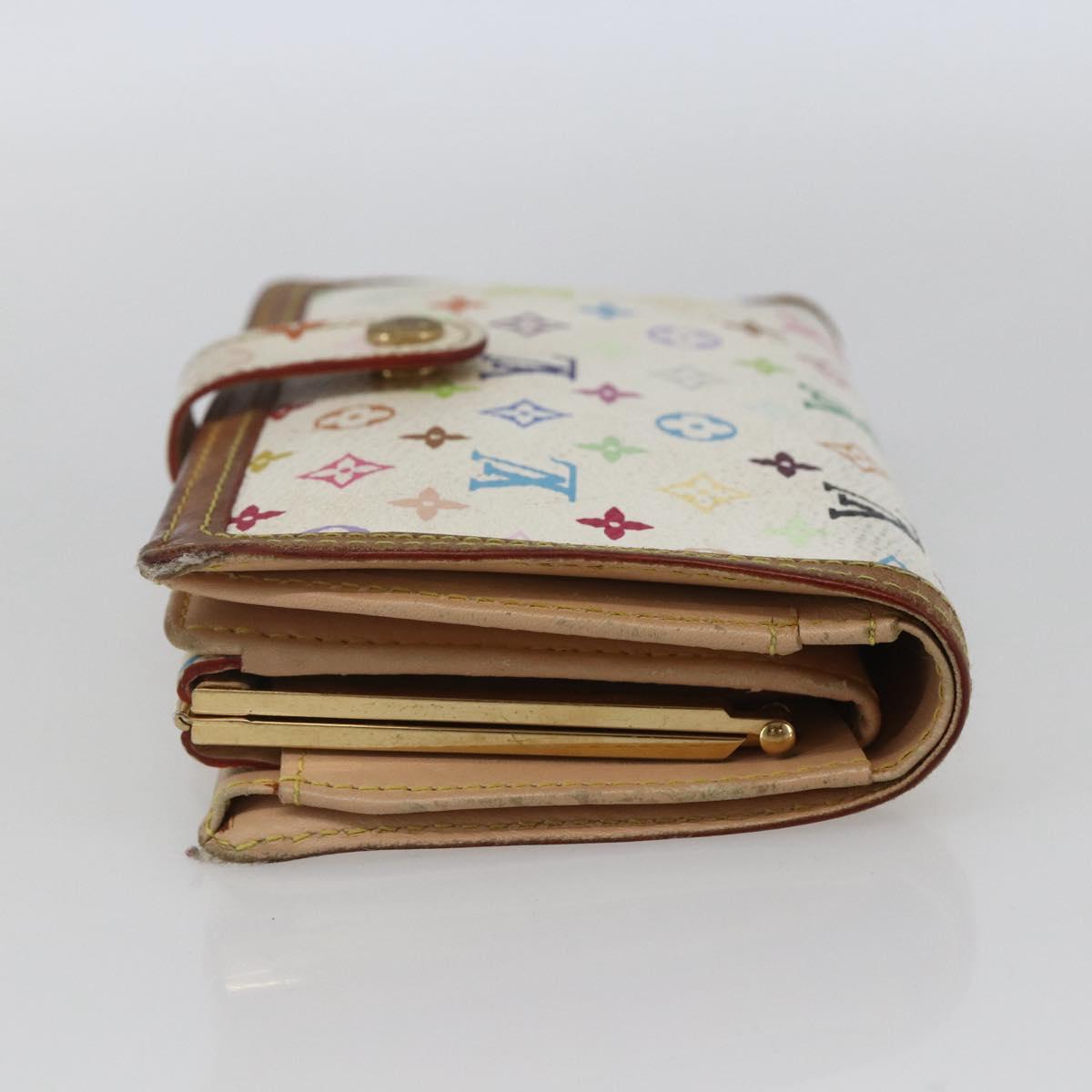 LOUIS VUITTON Multicolor Portefeuille Viennois Wallet White M92987 Auth 166405