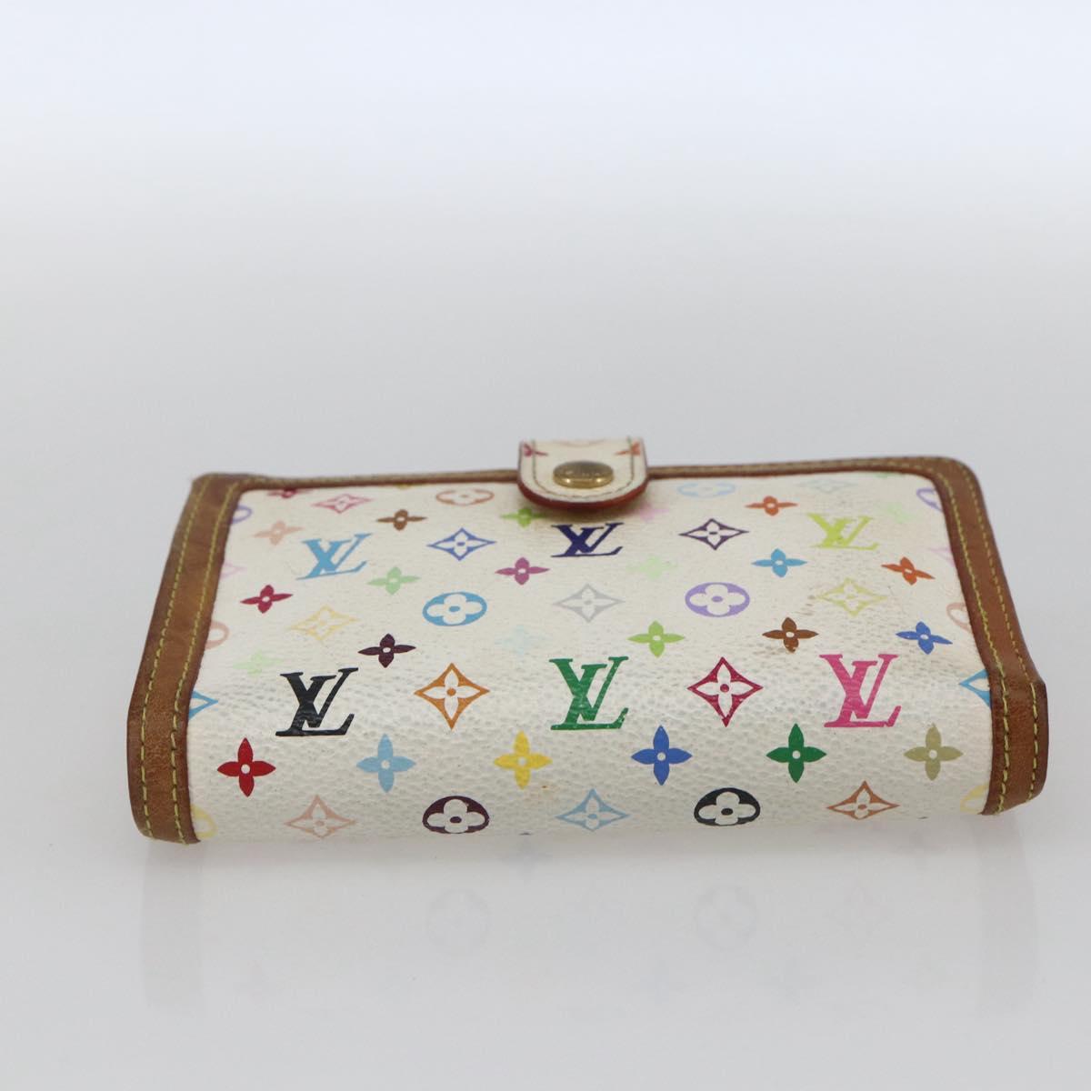 LOUIS VUITTON Multicolor Portefeuille Viennois Wallet White M92987 Auth 166405