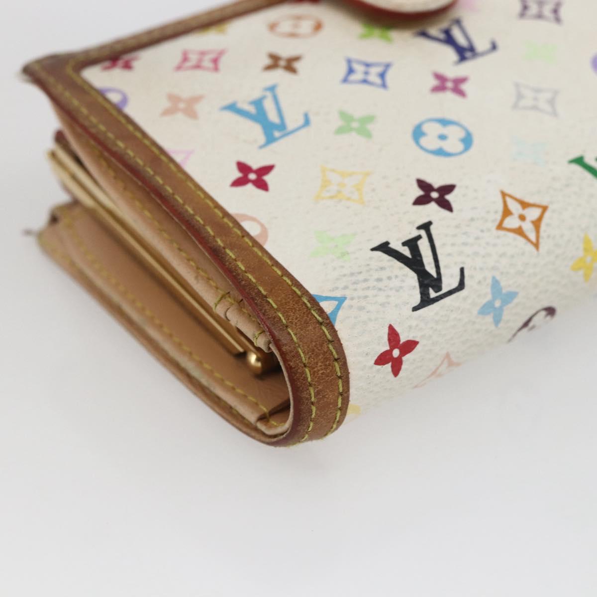 LOUIS VUITTON Multicolor Portefeuille Viennois Wallet White M92987 Auth 166405