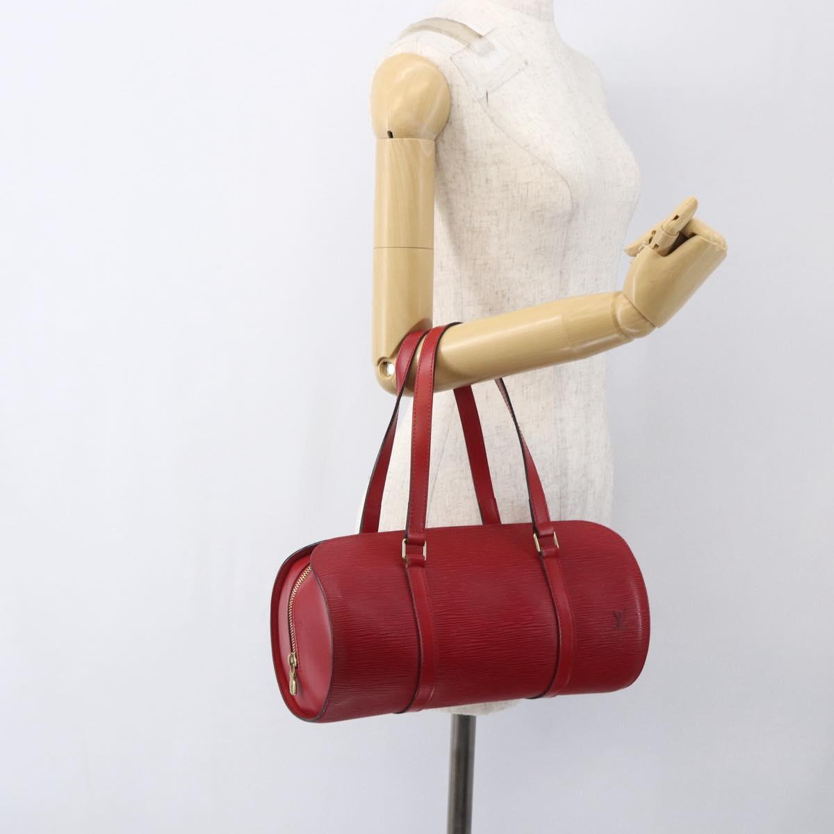 LOUIS VUITTON Epi Soufflot Hand Bag Red M52227 LV Auth 166415