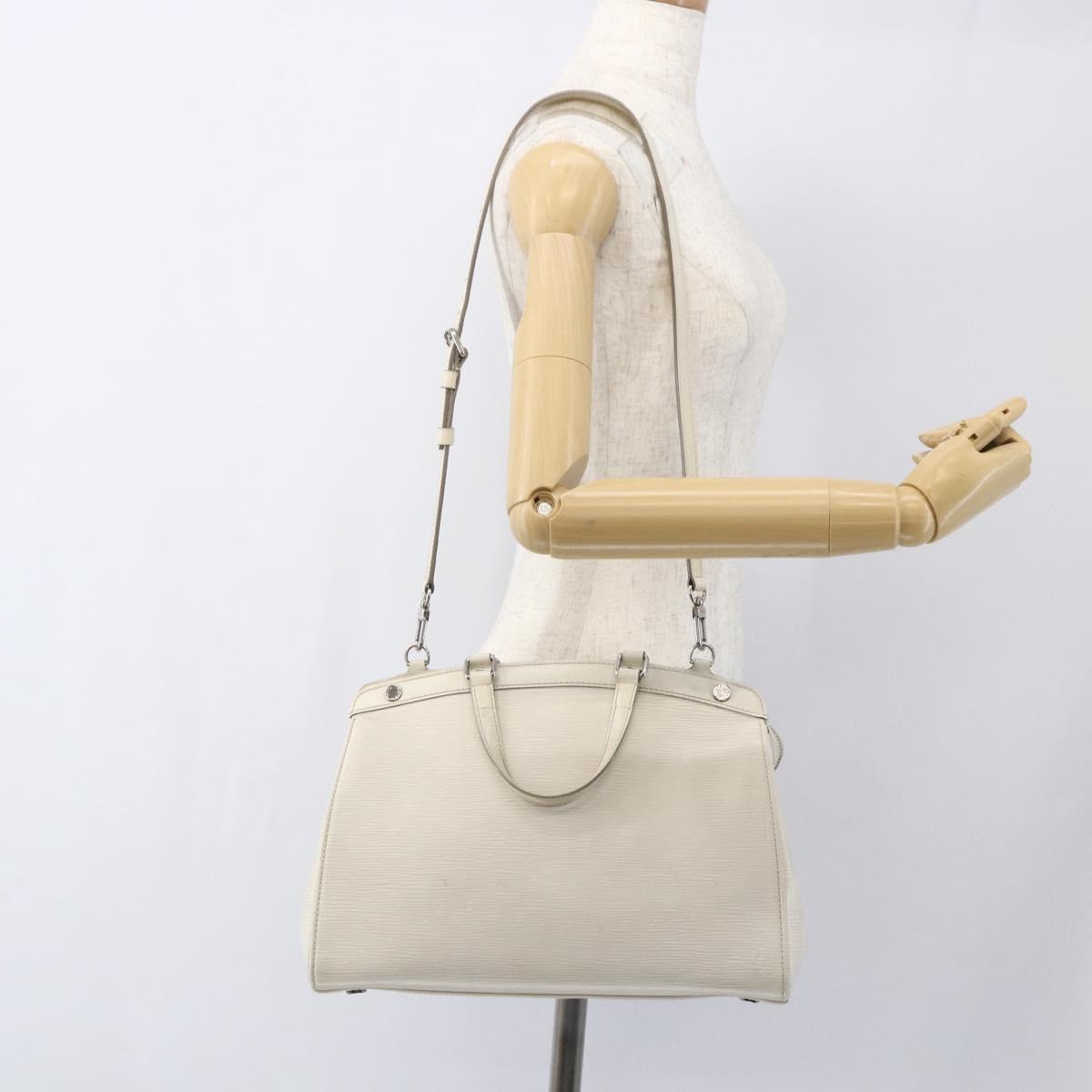 LOUIS VUITTON Epi Blair MM Hand Bag 2way White Yvoire M40330 LV Auth 166428