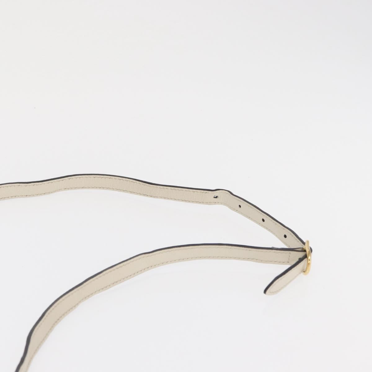 GUCCI Sherry Line GG Marmont Bag Leather 2way White Gold 610846 Auth 166430