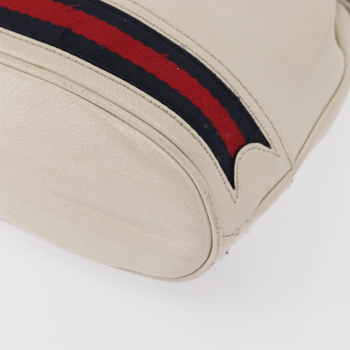 GUCCI Sherry Line GG Marmont Bag Leather 2way White Gold 610846 Auth 166430