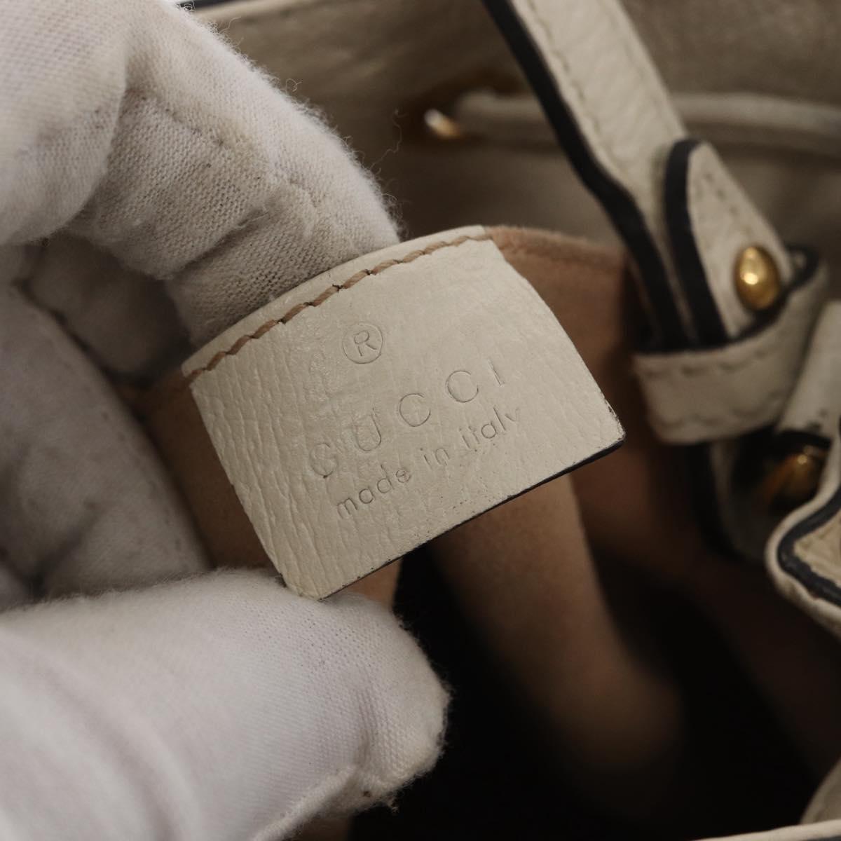 GUCCI Sherry Line GG Marmont Bag Leather 2way White Gold 610846 Auth 166430