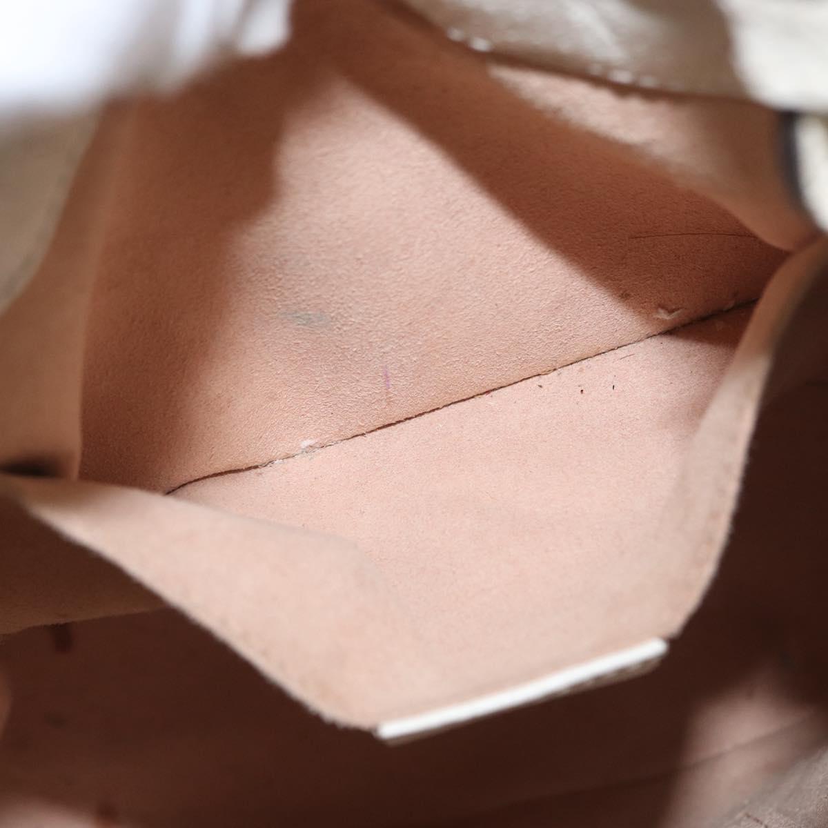 GUCCI Sherry Line GG Marmont Bag Leather 2way White Gold 610846 Auth 166430