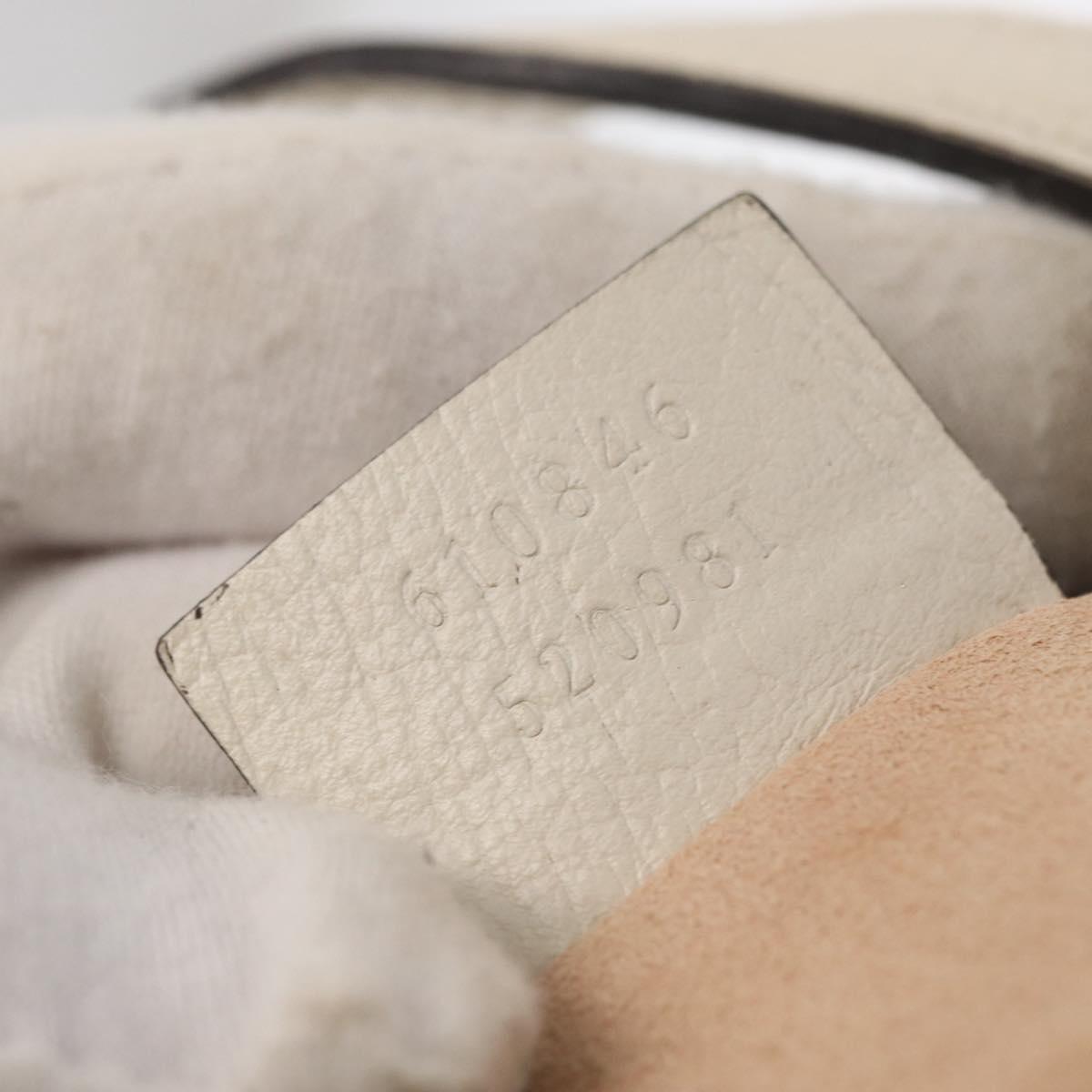 GUCCI Sherry Line GG Marmont Bag Leather 2way White Gold 610846 Auth 166430