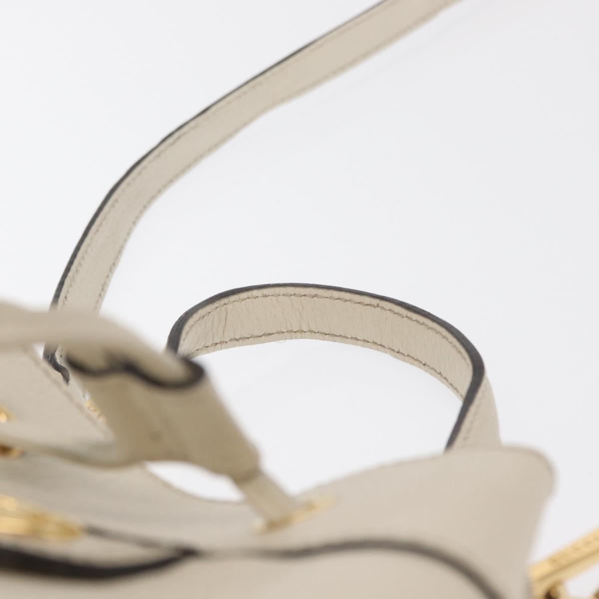 GUCCI Sherry Line GG Marmont Bag Leather 2way White Gold 610846 Auth 166430