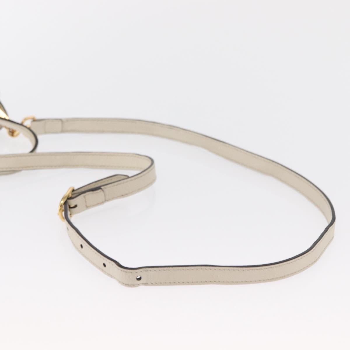 GUCCI Sherry Line GG Marmont Bag Leather 2way White Gold 610846 Auth 166430