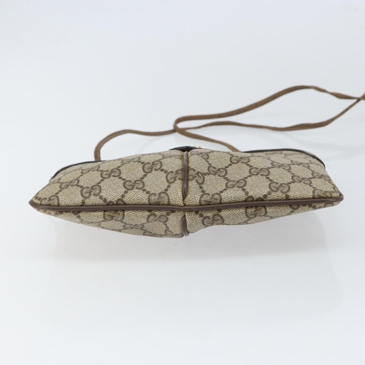 GUCCI GG Supreme Web Sherry Line Bag PVC Beige Gold 904 02 047 Auth 166437