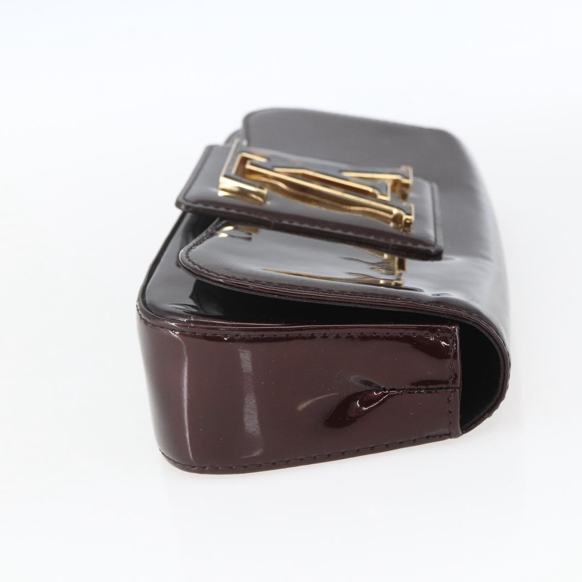 LOUIS VUITTON Vernis Pochette Sobie Clutch Bag Amarante M93728 LV Auth 166446A