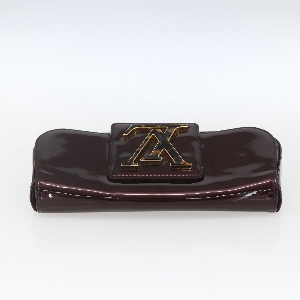 LOUIS VUITTON Vernis Pochette Sobie Clutch Bag Amarante M93728 LV Auth 166446A