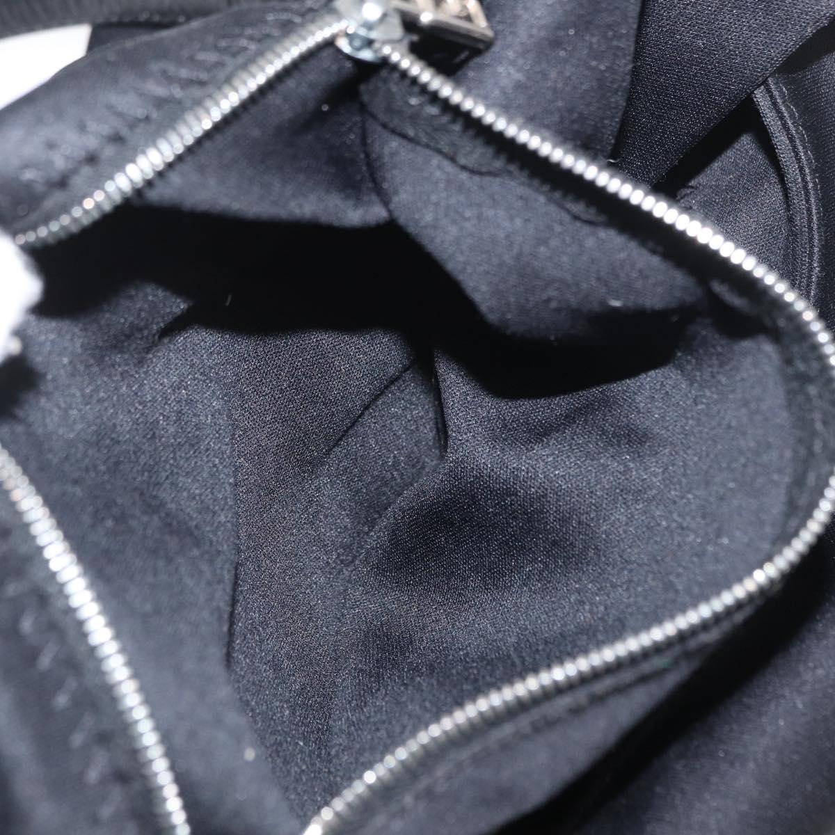 FENDI Mamma Baguette Shoulder Bag Nylon Black Silver Auth 166448