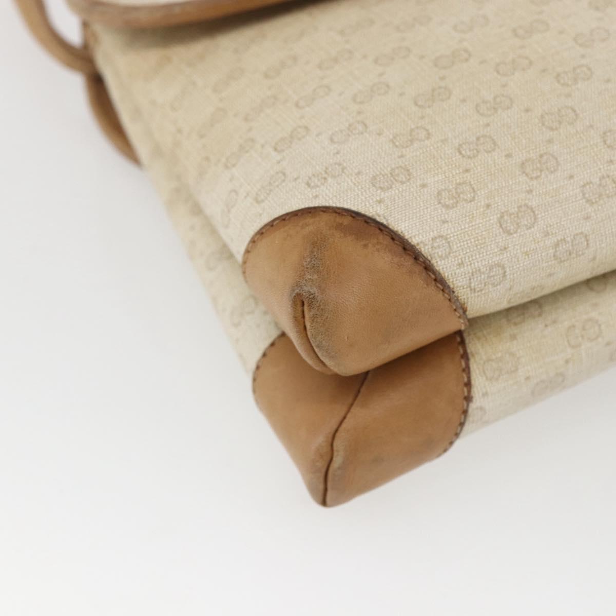 GUCCI Micro GG Supreme Shoulder Bag PVC Beige Gold 49 007 5548 Auth 166455