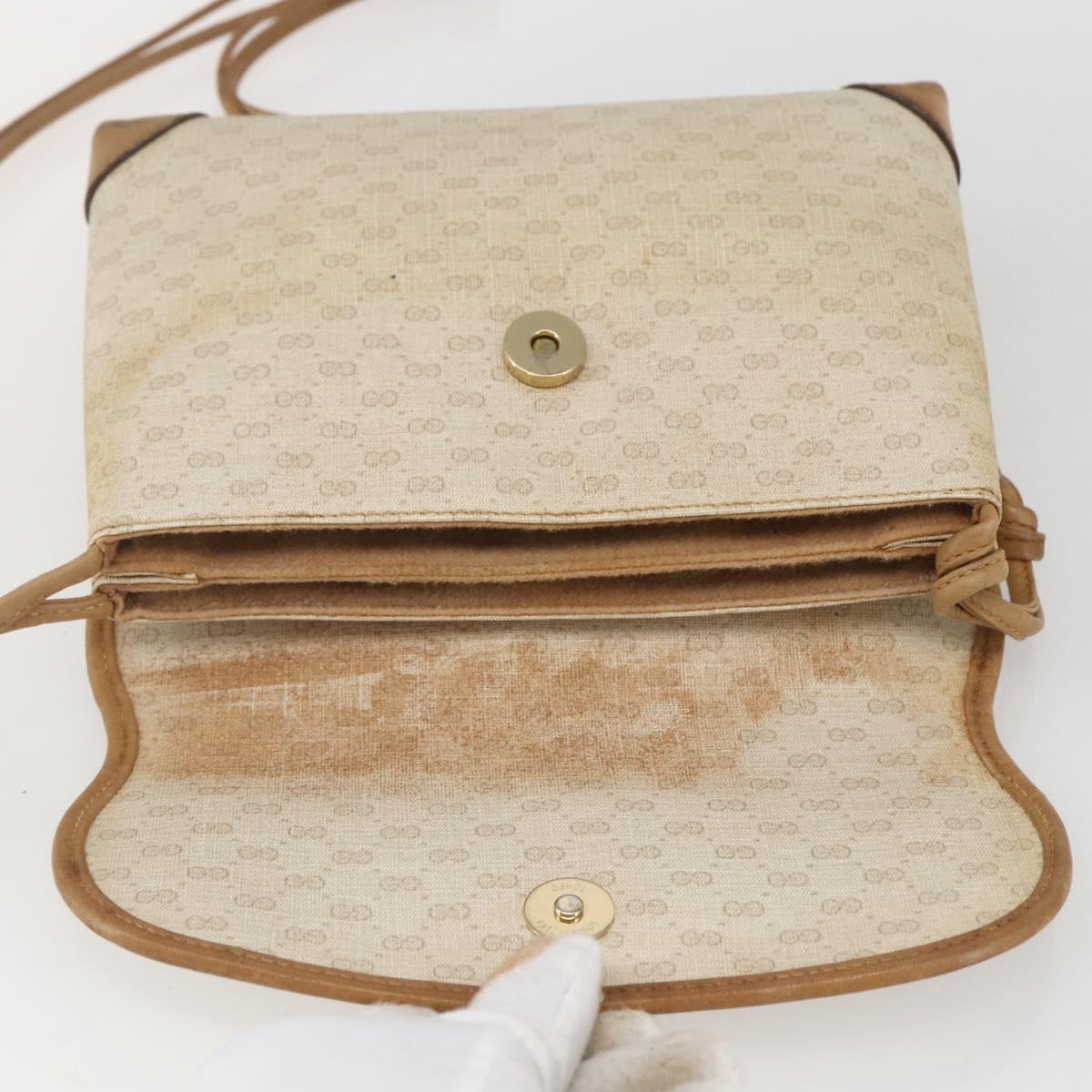 GUCCI Micro GG Supreme Shoulder Bag PVC Beige Gold 49 007 5548 Auth 166455